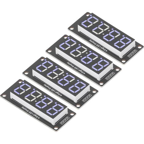 Stück 4-stellige digitale LED-Röhrenanzeigen, 7-Segment-Uhrmodul TM1637 0,56 Zoll blau MRA041C (1/5)