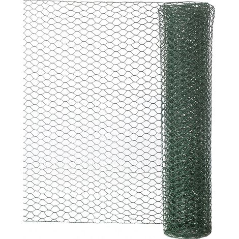 Centrale Brico – Grillage hexagonal plastifié 0.5m – Maille fine 13mm – Résistant à la corrosion – Pour volières et enclos animaux