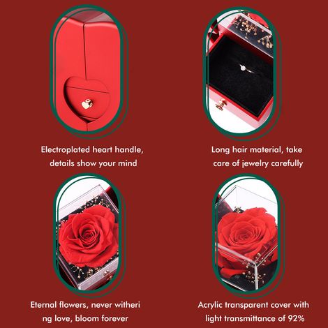 Coffret cadeau de Noël en forme de pomme, boîte à bijoux pour alliances, boîte à bijoux ornée de roses pour colliers et bracelets, cadeau d'anniversaire, cadeau de Saint-Valentin, cadeau de Nouvel An (1/4)