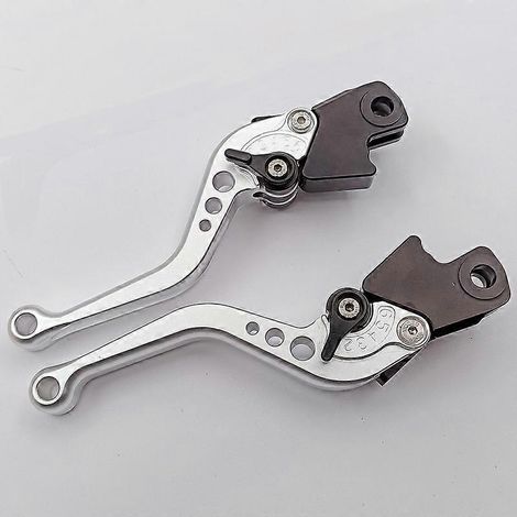 Guidon modifié en alliage d'aluminium pour motos BMW K1600 HP2 Enduro, avec frein et embrayage hydrauliques (modèle court argenté). (1/5)