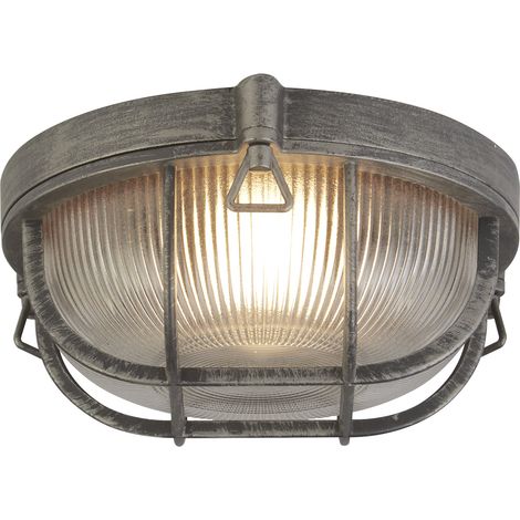 Bulkhead Lampada da esterno, alluminio argento nero, IP44 (1/5)