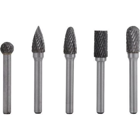 Drill bit set, 5 Tungsten Steel Milling Cutters, Grinding Cutter, 6mm Shank, 10mm Head, Rotary Milling Cutter Kit, Tungsten Carbide Rotary Milling Cutters, Extremely Versatile Carbide Milling Cutters (1/5)