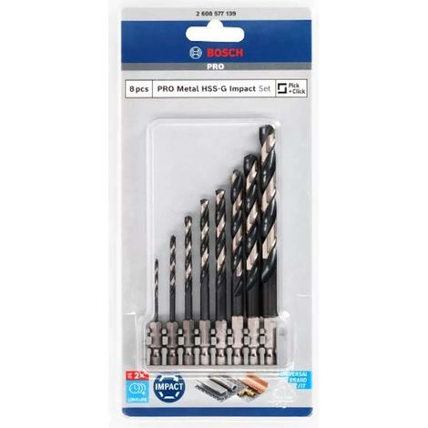 Bosch Accessori - Set di 8 punte da trapano per metallo 2608577139