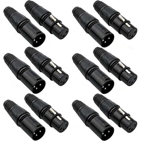 Connecteur XLR 3 Broches à Souder - Prise de Câble Micro Audio Microphone avec Connecteurs Mâle/Femelle (1/5)