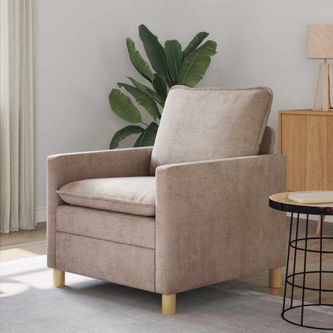 vidaXL Canapé Beige 76 x 81 x 87,5 cm Polyester (1/5)