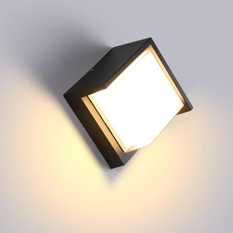 Moderne quadratische Wandleuchte, LED-Außenwandleuchte, 18 W/Aluminiumgehäuse – IP65 wasserdicht – geeignet für den Innen- und Außenbereich, warmes Licht (1/5)