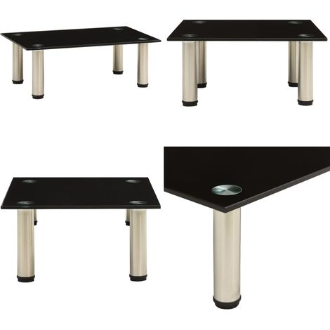 TV-Tisch 40x35x17 cm Schwarz Hartglas - TV-Ständer - Fernsehständer - Home & Living (1/5)