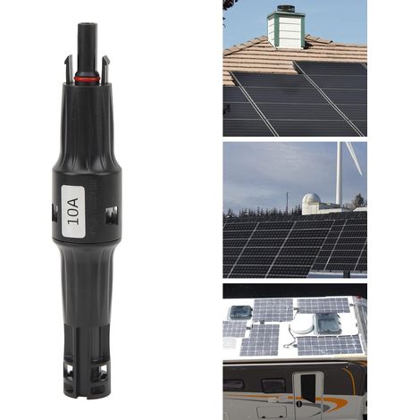Wasserdichter Stecker/Buchse 1500 V 10 A mit Sicherung, Anschluss für Photovoltaikdiode, kompatibel mit MC4-Sperrdiode (1/5)