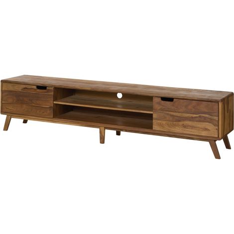 TV-Board Sheesham 220x40x48 natur sandgestrahlt lackiert MALMÖ 2 224 (1/4)
