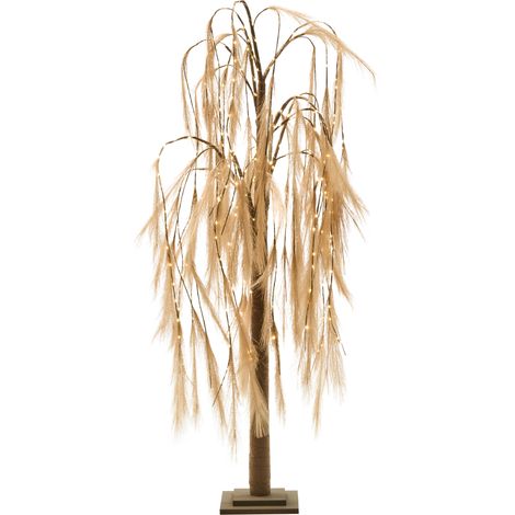 Árbol de Navidad artificial con LED 160 cm exterior e interior moderno beige Kopasker
