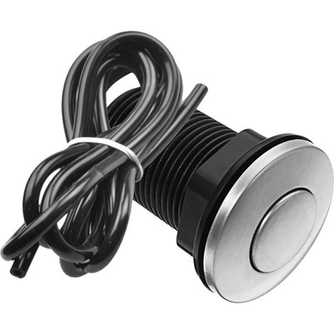 Bouton pneumatique, 32mm, inox, noir, pour broyeur de déchets (1/5)