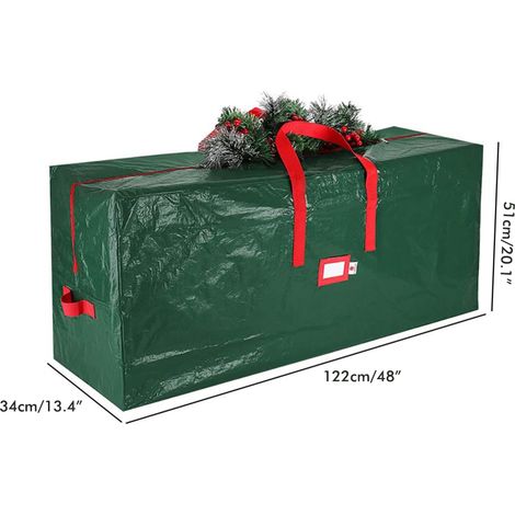 Sac de rangement pour sapin de Noël, étui de rangement étanche avec fermeture éclair et poignées de transport (1/4)