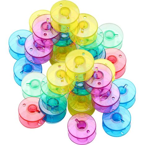 100 mehrfarbige Nähmaschinenspulen aus Kunststoff, 20 x 10 mm, robustes Zubehör zur Garnorganisation für Heimnähprojekte (1/5)