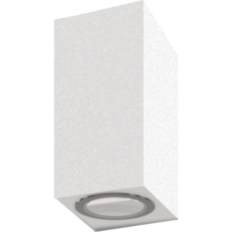 Applique moderno lampadari bartalini ebuk two gu10 led ip54 alluminio vetro biemissione, finitura metallo bianco