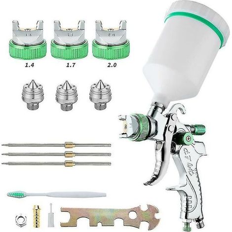 Professional 600cc HVLP High Pressure Paint Spray Gun Set with 3 Nozzles (1.4mm/1.7mm/2.0mm) (1/5)