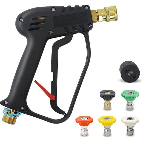 Pistola de limpieza de alta presión de 4000 PSI con 5 boquillas M22-14 mm y conexión rápida para Kärcher, para coche, hogar y jardín. (1/5)
