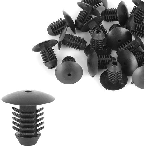 Rivets Plastiques pour Garde-Boue 12mm Noir 20pcs (1/5)