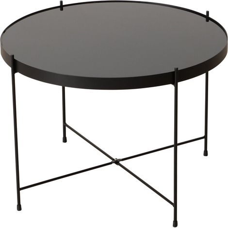 Tisch aus Metall mit Glasplatte, SHERIN, 40 cm
