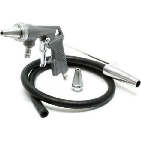 Wiltec Kit Pistolet de sablage à air comprimé avec Tuyau d’aspiration Buse de rechange 6,3 bars Jet de sable Accessoires air comprimé