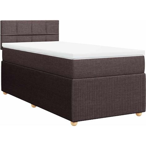 Maison Exclusive - Giroletto a Molle con Materasso Marrone Scuro 90x190cm Tessuto