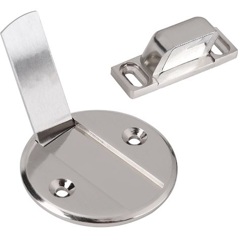 Tope magnético para puerta fabricado en acero inoxidable 304, para montaje en suelo. El paquete contiene 1 tope para puerta + 4 tornillos. (1/5)