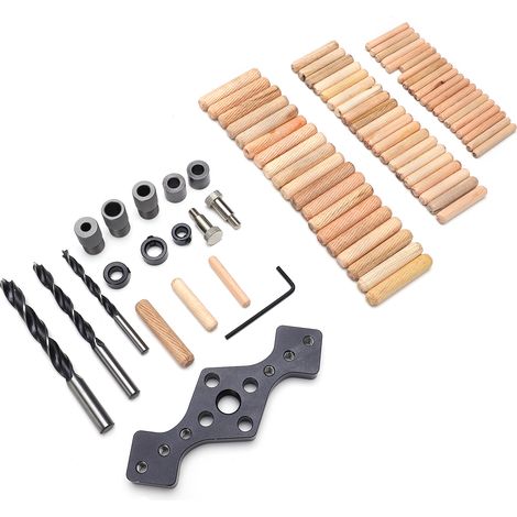 Perforateur droit avec embouts en bois noirs et douilles de perçage (1/5)