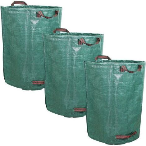 Lot de 3 sacs poubelle de 60 L – 3 poignées renforcées – Polypropylène – Réutilisables et résistants (1/5)