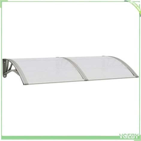 Auvent de porte - FAFEICY - 153579 - Gris - 150x75 cm - Polycarbonate (1/5)
