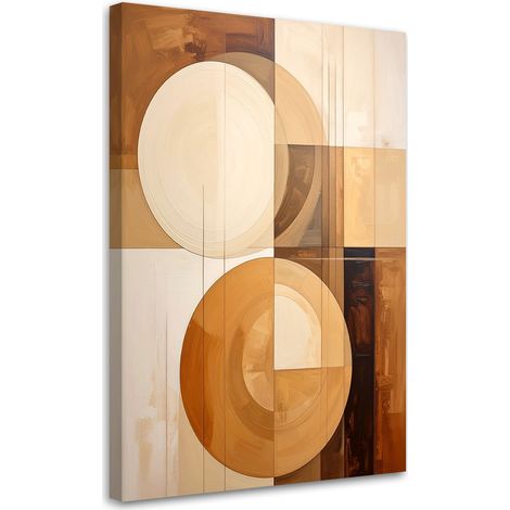 Quadro su tela, Cerchi geometrici nei toni del beige, 20x30 (1/5)