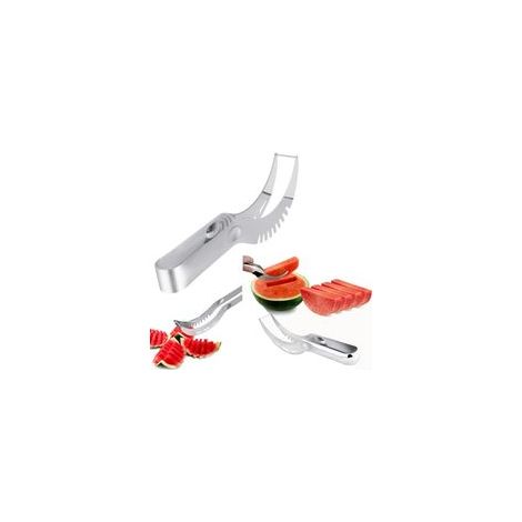 Affettatrice per anguria, taglia anguria antiscivolo con doppia lama in acciaio inox - Crezuo (1/3)