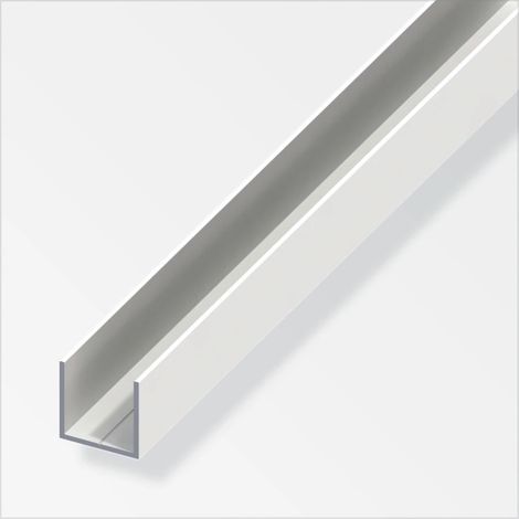profilo ad "u" 23,5 alluminio bianco - 1 metro.