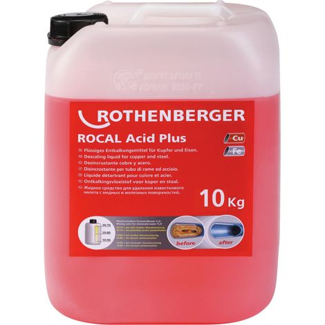 ROCAL Concentré de détartrage acide 10 kg. Pour équipements techniques uniquement.