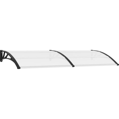 Marquesina para puerta PC negro y transparente 240x75 cm vidaXL