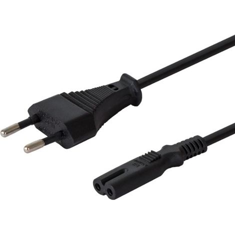 CL-100 cable de transmisión Negro 1,8 m IEC Type E (3.4 mm, 3.1 mm) IEC C7