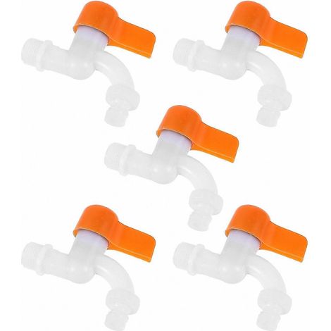 Robinets en plastique orange, adaptés aux buanderies, conception économe en eau, paquet de , dimensions 10x10x2,5 cm. (1/5)
