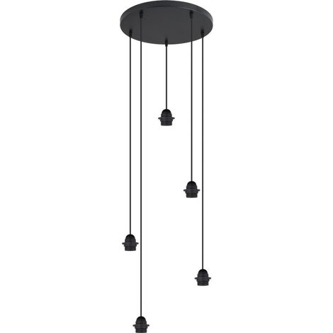 Colgante 5 luces modelo Larrue acabado negro 49 cm (alto)9 cm(ancho)9 cm(fondo)