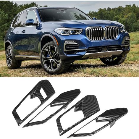 Garniture de poignée de porte intérieure en ABS style fibre de carbone pour BMW X5 G05 2019 (non chauffante) (1/5)
