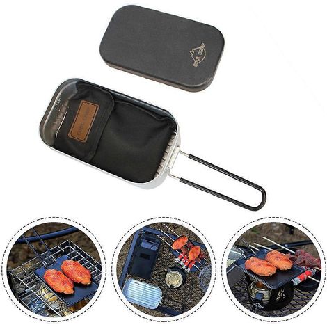 Poêle à griller antiadhésive, poêle à frire, ustensiles de cuisine pour le camping et les pique-niques, accessoires et outils de plein air (1/5)