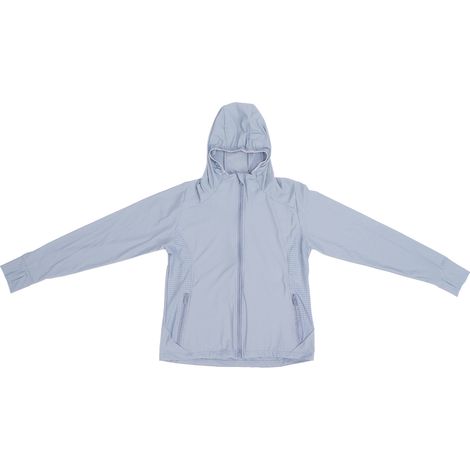 Veste Respirante Anti-UV UPF 50+ Femme à Manches Longues avec Capuche pour Randonnée (Gris)(L) (1/5)