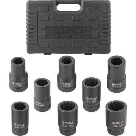 Juego de vasos de impacto de 1" y 12 puntas, 22-41 mm (1/5)