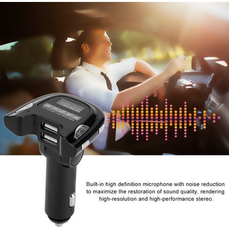 MP3-Player mit zwei USB-Anschlüssen (2,1 A Ladeleistung), Bluetooth 5.0, FM-Transmitter für das Auto, 12-24 V. (1/2)