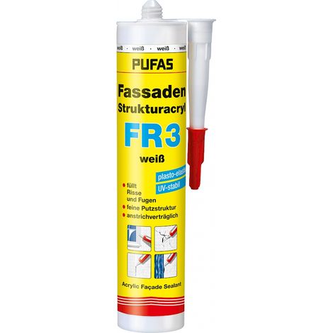 Pufas Fassaden Strukturacryl FR 3 zum Füllen von Rissen 310ml 34901000