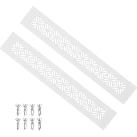 Ventilation Grille 300 x 50 mm, Door Vent Grille, Aluminium Ventilation Grille, with Mounting Screws for Cabinet, Door, White (1/5)
