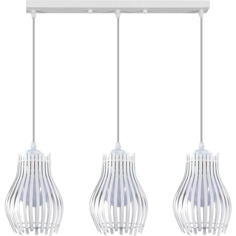 FABRILAMP Lámpara de techo alargada Ragusa Blanca 3xe27 Regx64x16cm