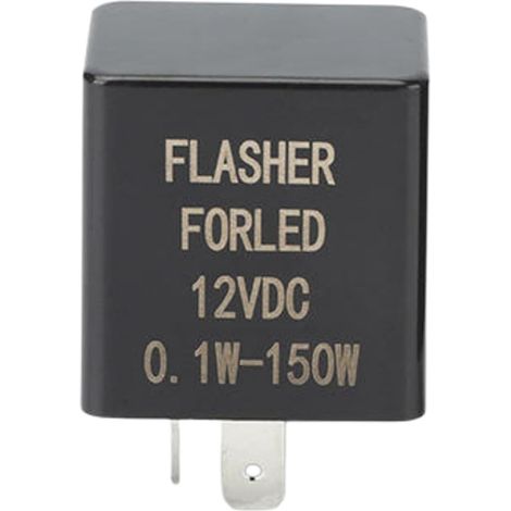Relais Clignotant 12V 2 Broches pour Motos, Indicateur Relais Clignotant LED Indépendant de la Charge, Relais Électronique Fixe pour Clignotants LED et Halogènes, Compatible avec de Nombreux Véhicules (1/5)