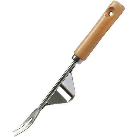 Couteau de désherbage en acier inoxydable, désherbeur classique avec manche en bois, désherbeur manuel pour creuser, désherber, desserrer, cadeaux pour jardiniers et jardinières 31 cm (1/5)