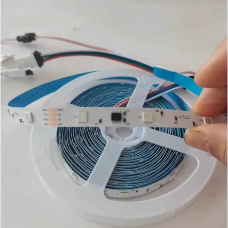External integrated circuit with resume after interruption function, 30 LEDs, 12 V, RGB 1935, 10 mm bare board, RGB LED strip.