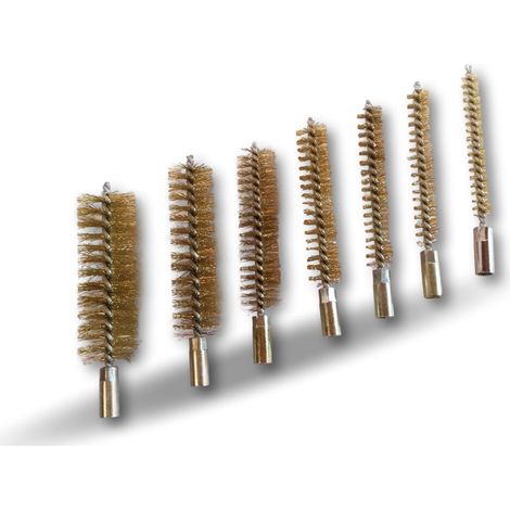 Ecouvillon Condenseur Assortiment 7 diamètres Ø 8-10-12-15-18-20-25 mm 4 matériaux au choix - Fil Laiton - Assortiment 7 Ø différents (1/4)