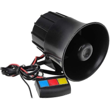 Bocina de seguridad de 12 V con 3 sonidos para motocicleta, coche, furgoneta y otros vehículos. (1/4)