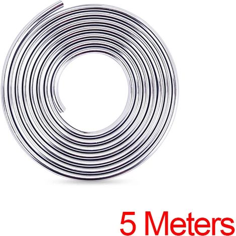 (5 mètres Argent - Chine continentale) Bande de protection universelle anti-rayures pour portières de voiture (10 m), moulure chromée, idéale pour les portes, capots et coffres. Convient également pou (1/4)